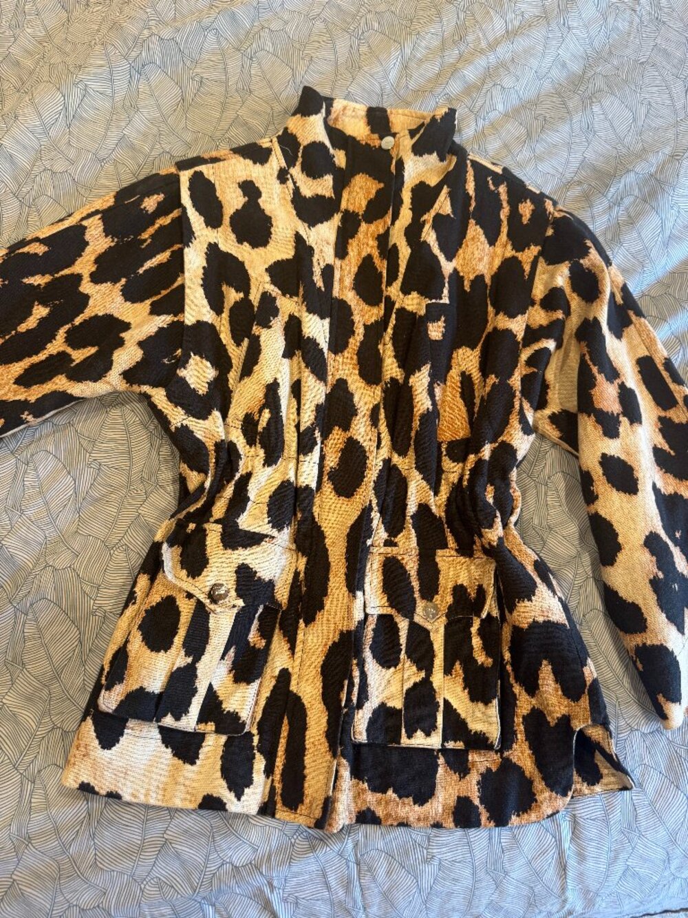 Ganni linen leopard jacket